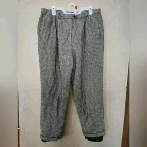 Lauren Ralph Lauren black and white houndstooth 100% wool trouser size 18W